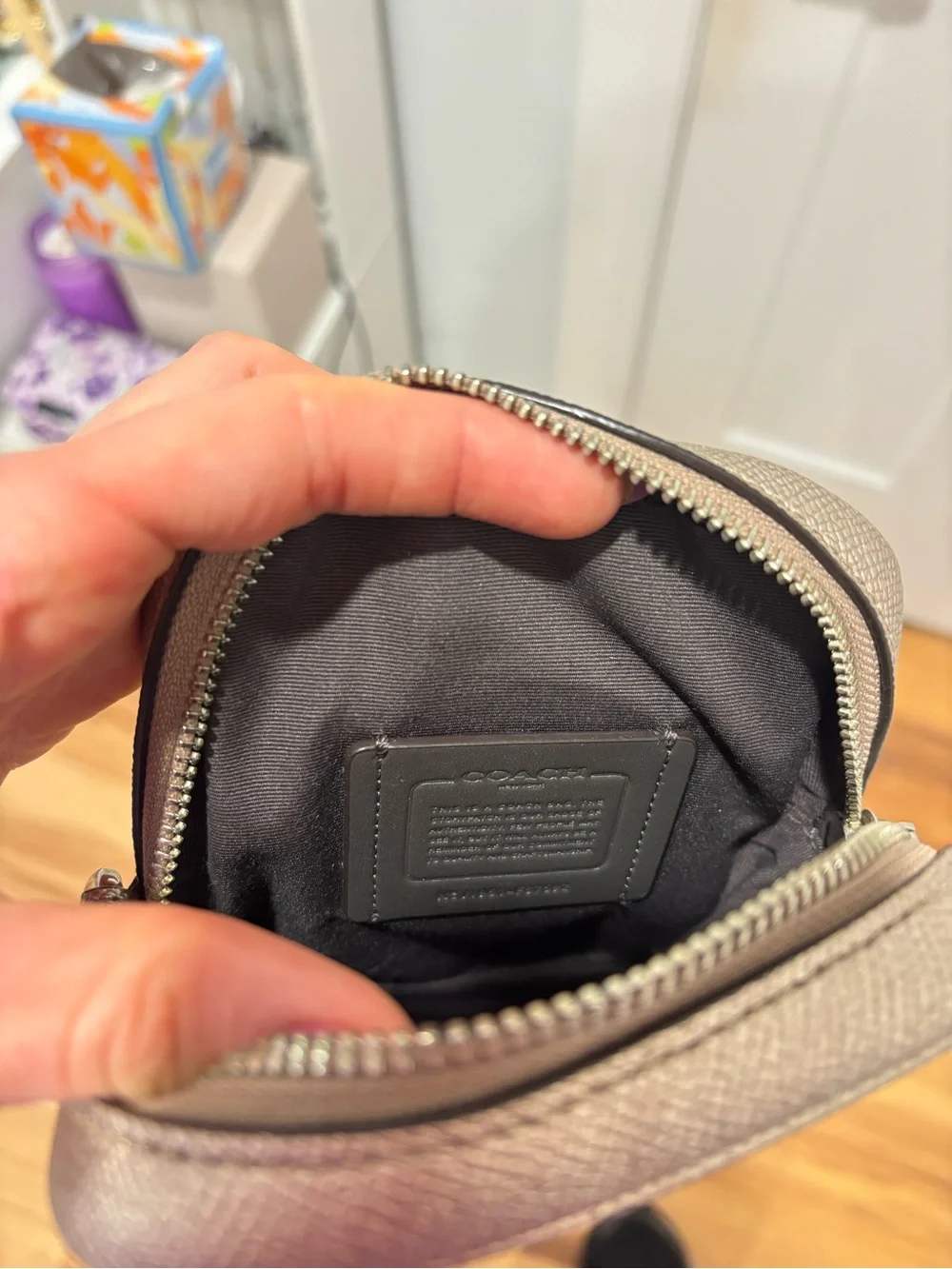 COACH Leather Crossbody Bag in Rose Gold